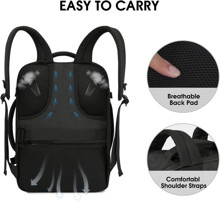 WANDF Handgepäck Rucksack 45x36x20cm für Easyjet Airlines, Untersitz-Reise-Handgepäck-Tasche mit Nas