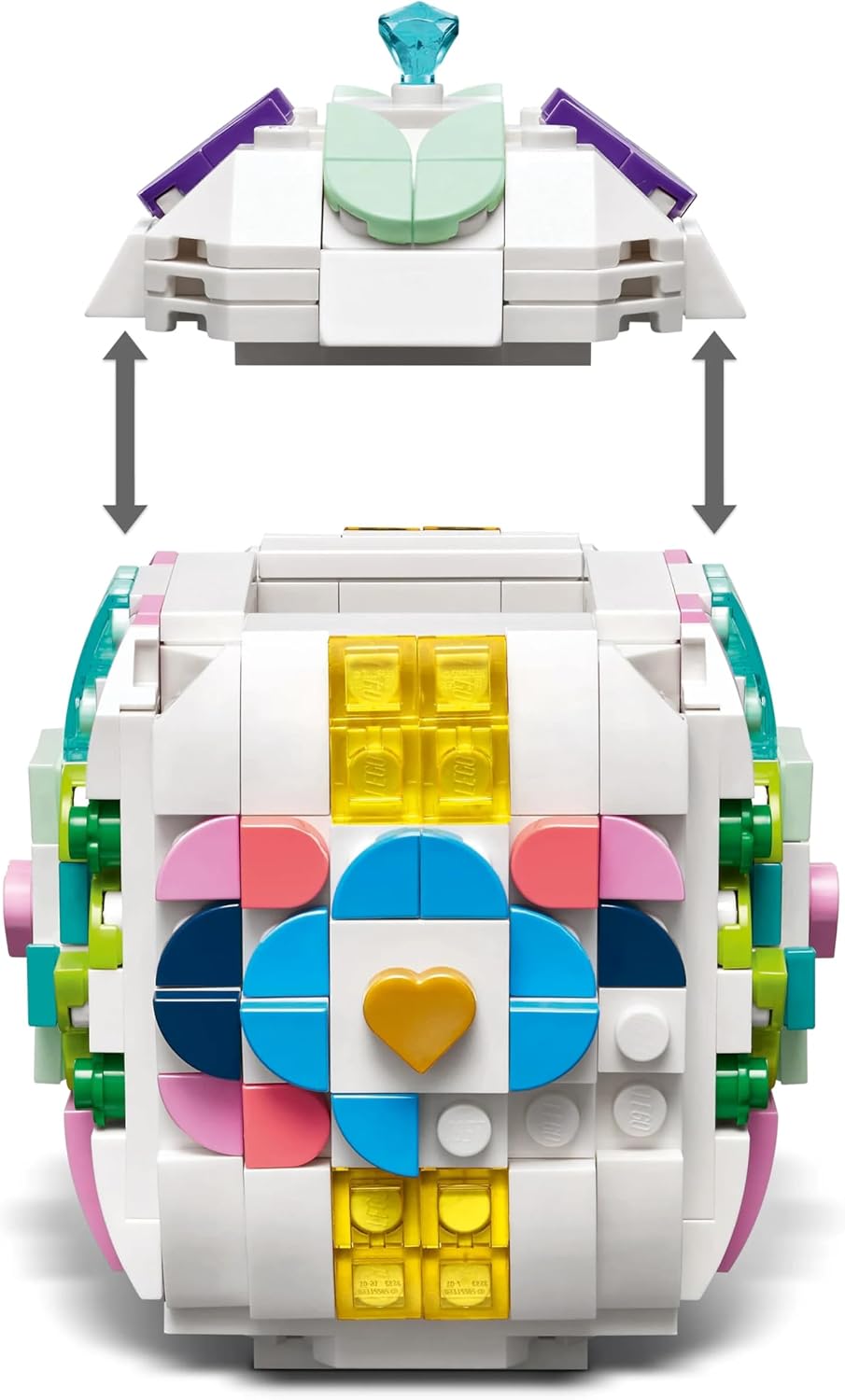LEGO Verziertes Osterei - Mit bunten Elementen, goldenem Herz & Edelstein - Kreative Kinderzimmer De