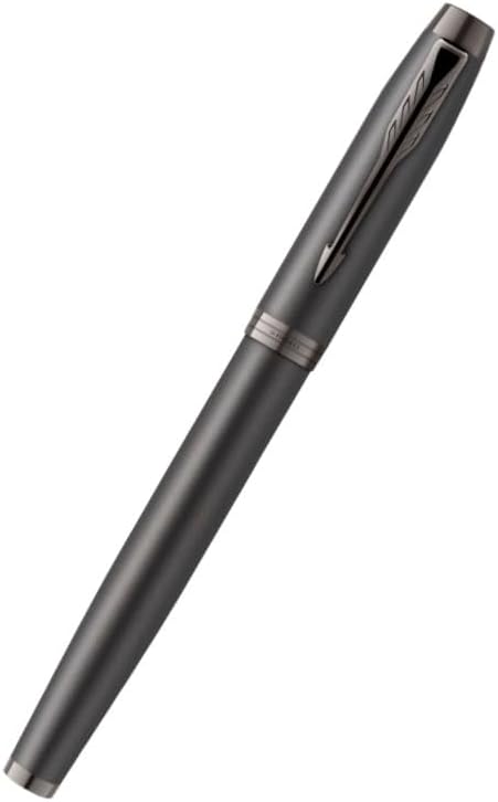 Parker IM Monochrome Füller | Oberfläche und Zierteile in Dunkelgrau-Metallic | Füllfederhalter mit