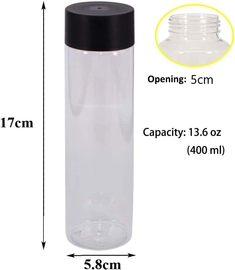 KAHEIGN 13St. Klare Saftflaschen aus PET-Kunststoff, 400 ml Leere Smoothie-Trinkflaschen mit Deckel