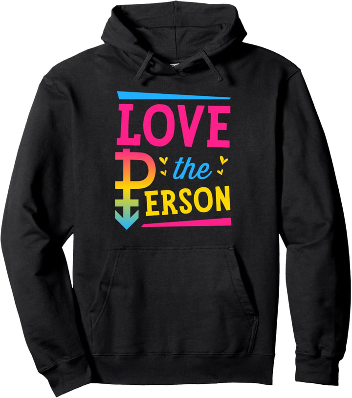Love The Person Pansexual Pride Niedliches Ästhetisches Herz für Teenager Pullover Hoodie
