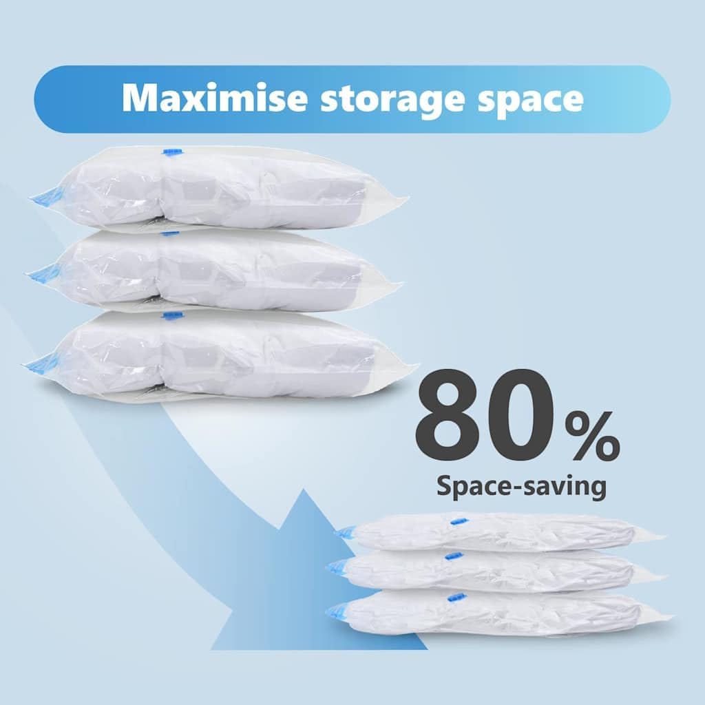 vidaXL Aufbewahrungstaschen 5 pcs Transparent und Blau 80 x 60 cm, Wohnzimmer, moderne Möbel, rechte