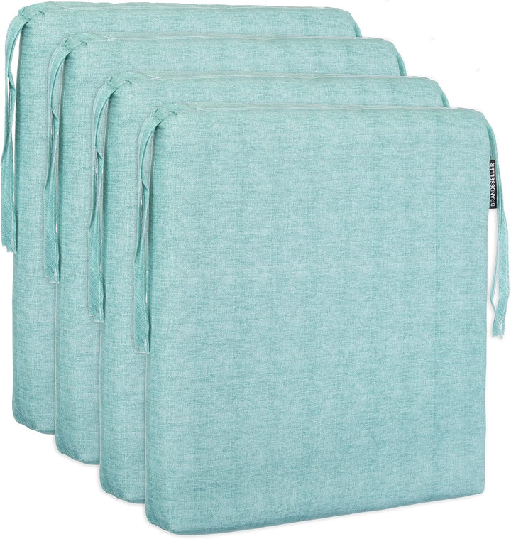 Brandsseller Sitzkissen 4er-Set ca. 40x40 cm mit Klettverschluss Stuhlauflage Sitzauflage 4 Kordelbä