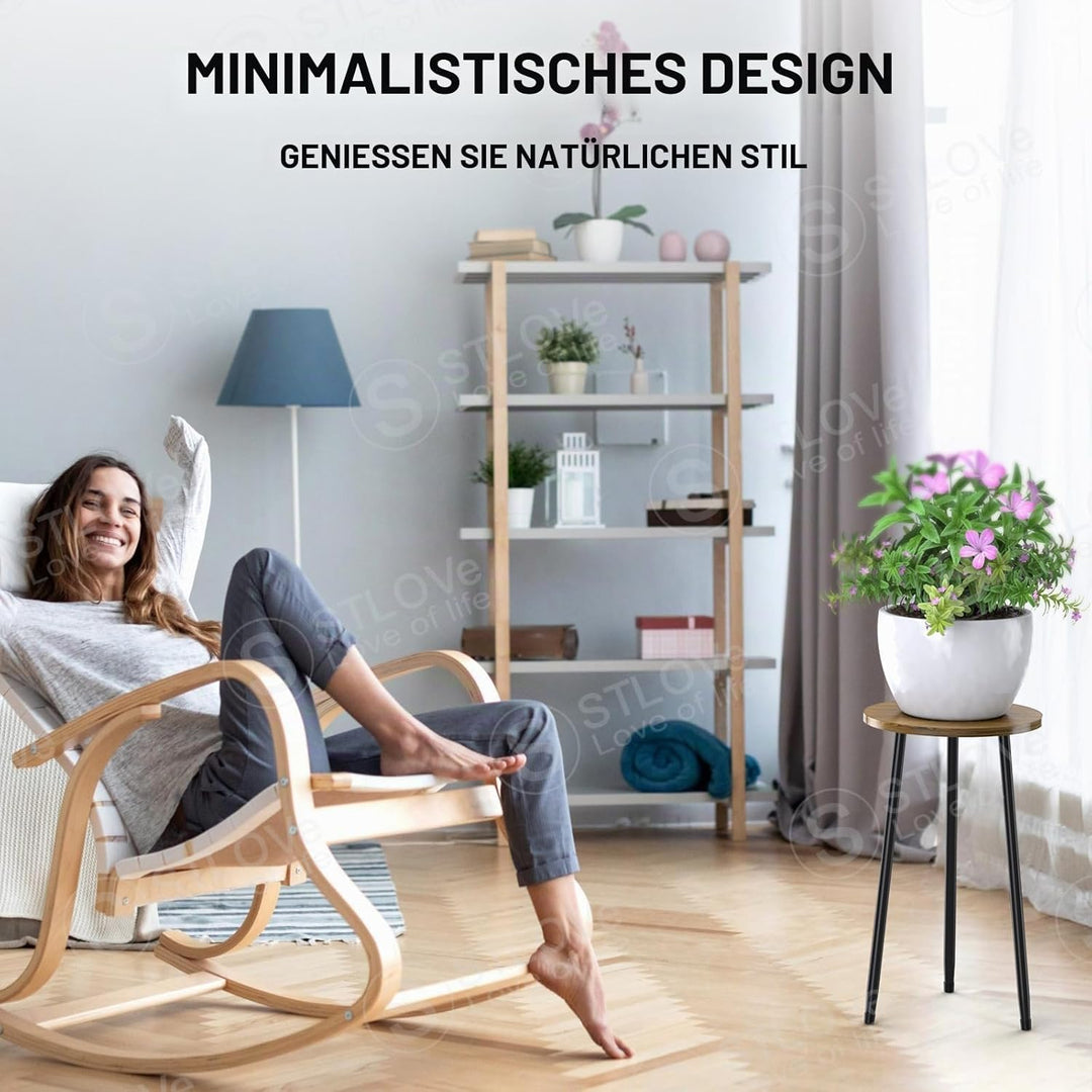 STLOVe Pflanzenhocker, Blumentopf Beistelltisch Rund, Couchtisch, Sofatisch, Blumenhocker Pflanzenst
