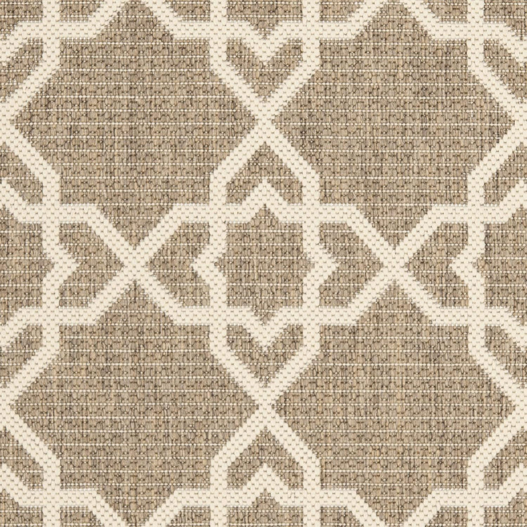 SAFAVIEH Zeitgenössische Teppich für Drinnen & Draussen - Courtyard Collection, Kurzer Flor, Braun u