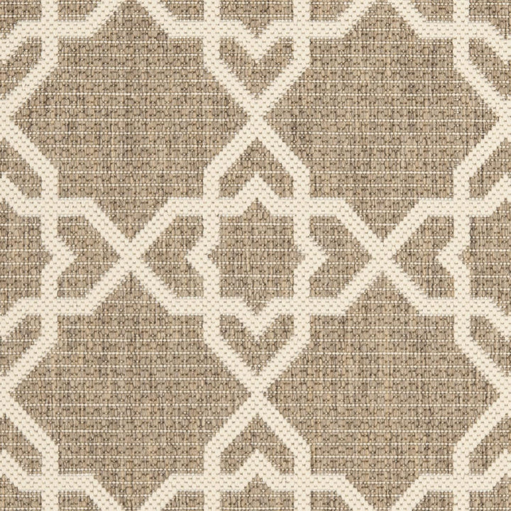 SAFAVIEH Zeitgenössische Teppich für Drinnen & Draussen - Courtyard Collection, Kurzer Flor, Braun u