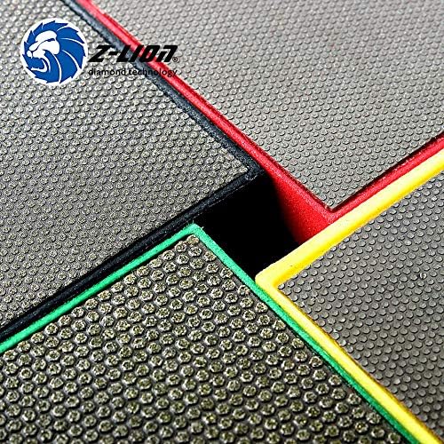 Z-LION Schleifblöcke Diamant Hand Polierpads galvanisiert Professional für Glasstein 4 Stück Set 4Pc