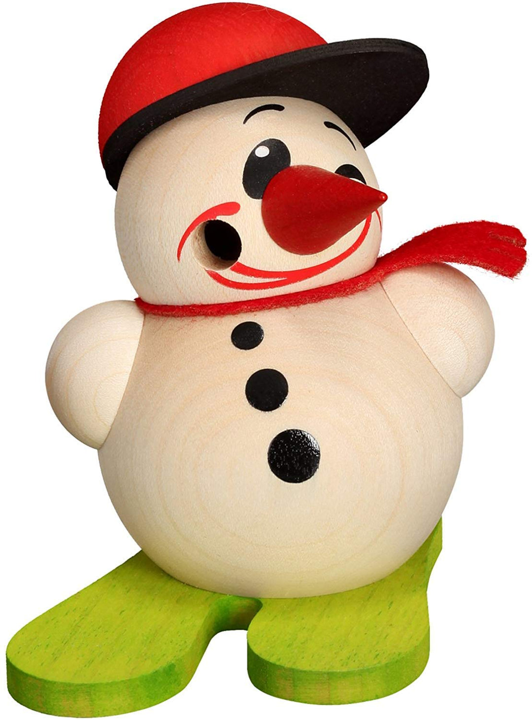 Seiffener Volkskunst | Deko Räuchermann | Mini Cool-Man Räuchermännchen 9 cm | Schneemann | Original