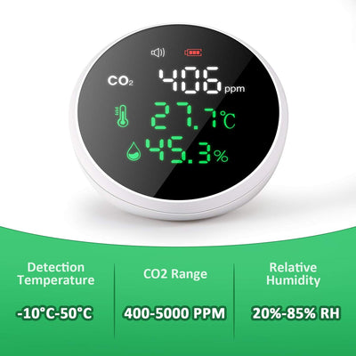 CO2 Detektor, LifeBasis 3 In 1 Luftqualitätsmonitor für Temperatur Feuchtigkeit CO2 Erkennung mit di