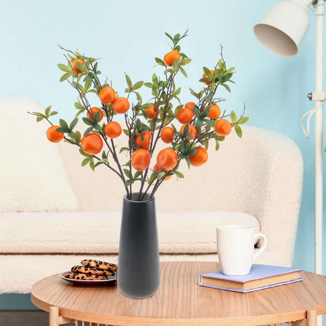 Woration 3Stück Künstliche Apfelsine Baum Zweigstellen Gefälschte Frucht Mandarine Pflanzen Zweig Pl