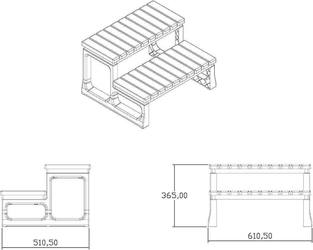 Jet-Line | Poolleiter |Einstiegstreppe | Einstiegsleiter für Whirlpool | Aussenwhirlpool | Spa | Tre