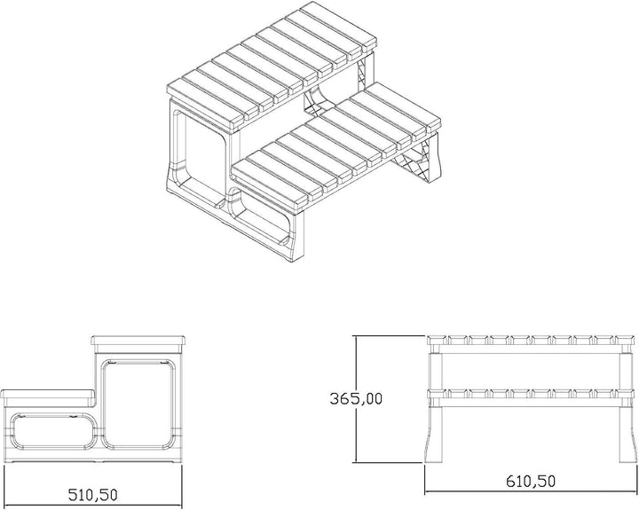 Jet-Line | Poolleiter |Einstiegstreppe | Einstiegsleiter für Whirlpool | Aussenwhirlpool | Spa | Tre