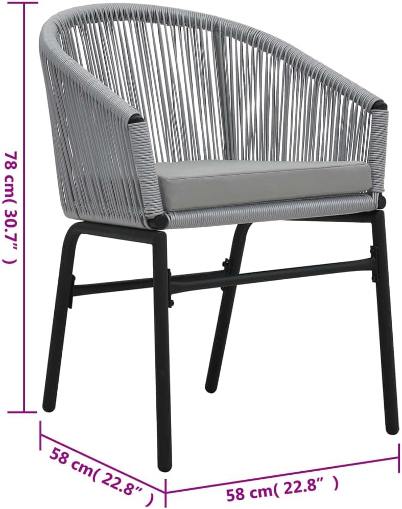vidaXL Bistroset 3-TLG. mit Kissen Balkonset Gartenmöbel Sitzgruppe Balkonmöbel Garnitur Gartenset B