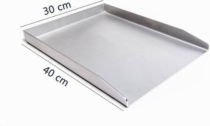 RuSchi BBQ universal Grillplatte aus Edelstahl BBQ Grillaufsatz Plancha