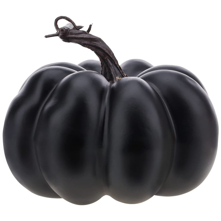 15cm Schwarz Künstliche Kürbis Deko Herbst Tischdeko Herbstdeko Kürbisse Eicheln Blätter Beerenzweig