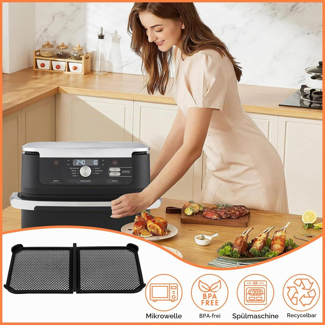 Spritzschutz für Ninja Foodi Flexdrawer 10,4 l Heissluftfritteuse AF500eu, Wiederverwendba Silikon A