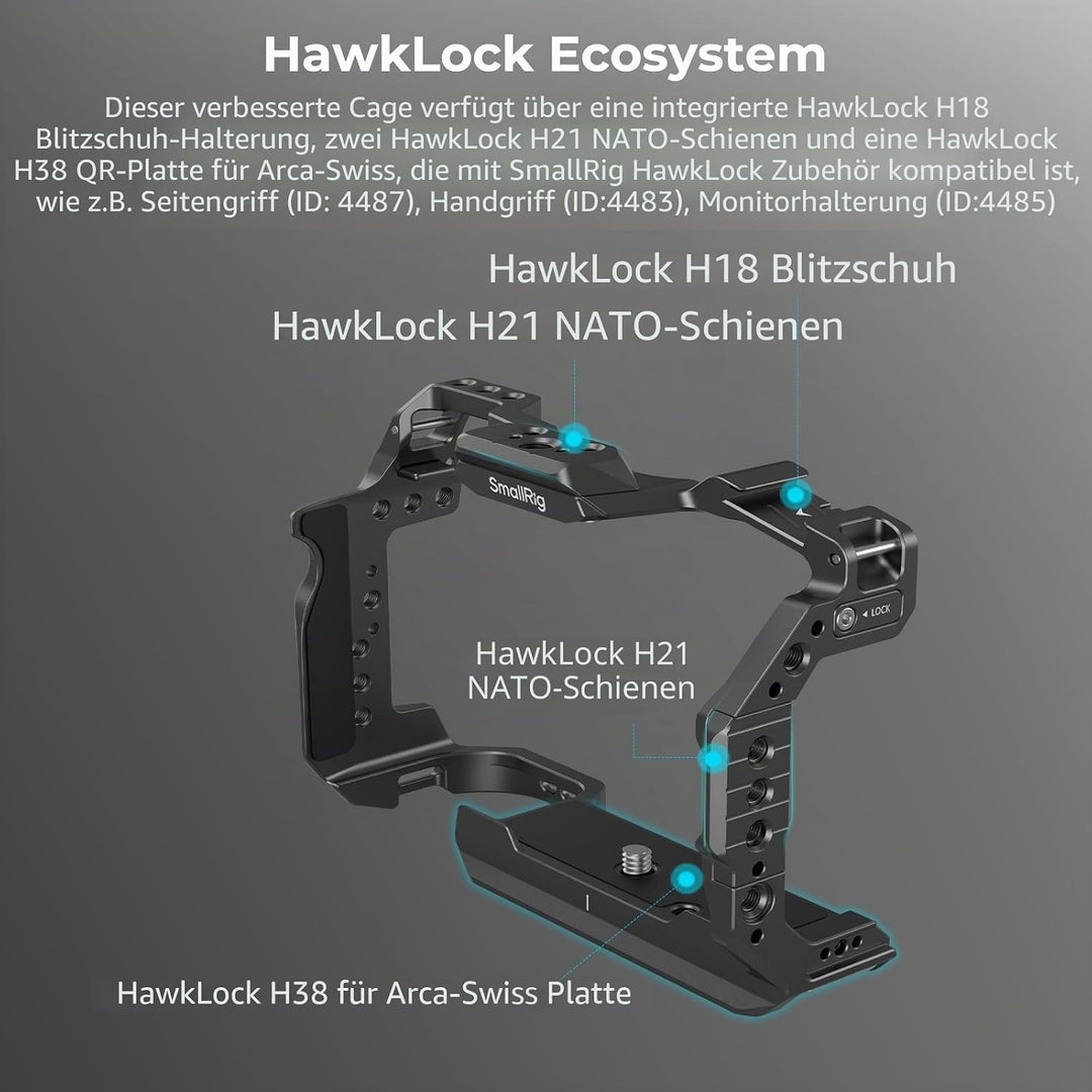 SMALLRIG R6 Mark II Kamerakäfig für Canon, Formschlüssiges Videokamera-Rig für Canon R6 Mark II, Ein