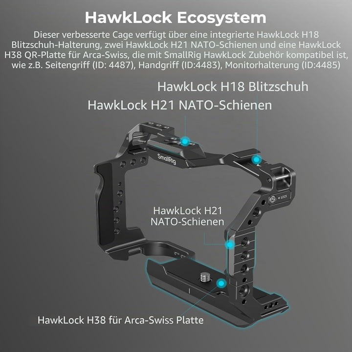 SMALLRIG R6 Mark II Kamerakäfig für Canon, Formschlüssiges Videokamera-Rig für Canon R6 Mark II, Ein