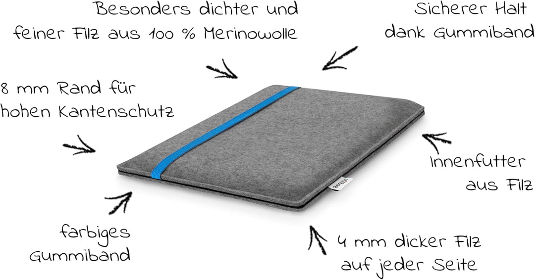 Stilbag massgeschneiderte Tablet-Hülle LEON | Tablettasche aus Filz | Tablet Schutzhülle | Tasche Ma