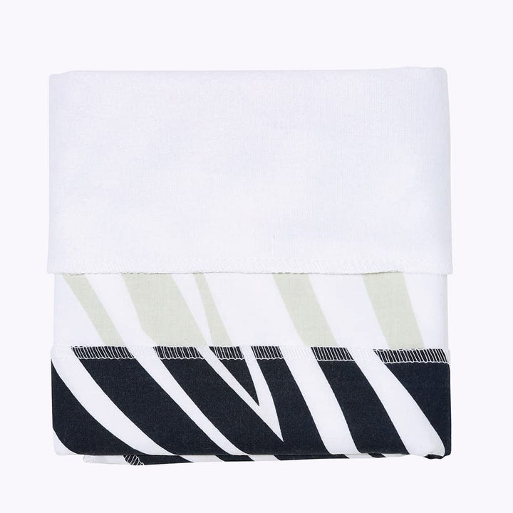 3in1 Baby Wickelunterlage + 2 Moltonunterlagen - 100% Baumwolle, wasserdicht, luftdurchlässig (Zebra