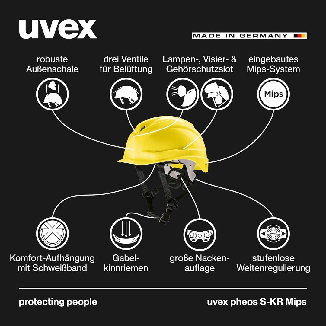 uvex pheos S-KR MIPS Schutzhelm - Industrieschutzhelm - MIPS-Technologie, stufenlose Weitenregulieru