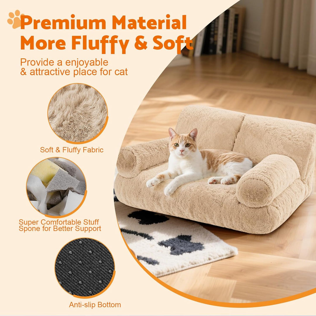 Gimars Grosse Katzen Bett – 10% mehr Füllung, Orthopädisches, Flauschiges, Waschbares Katzenbett mit