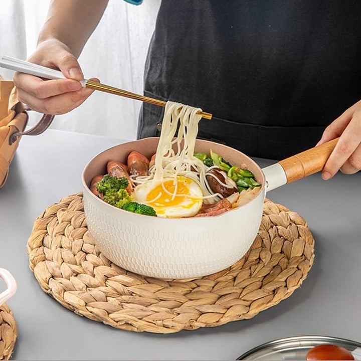 Milchtopf, Antihaftbeschichteter Topf im Japanischen Stil mit Ausgiessern Nudelsuppentopf für das Re