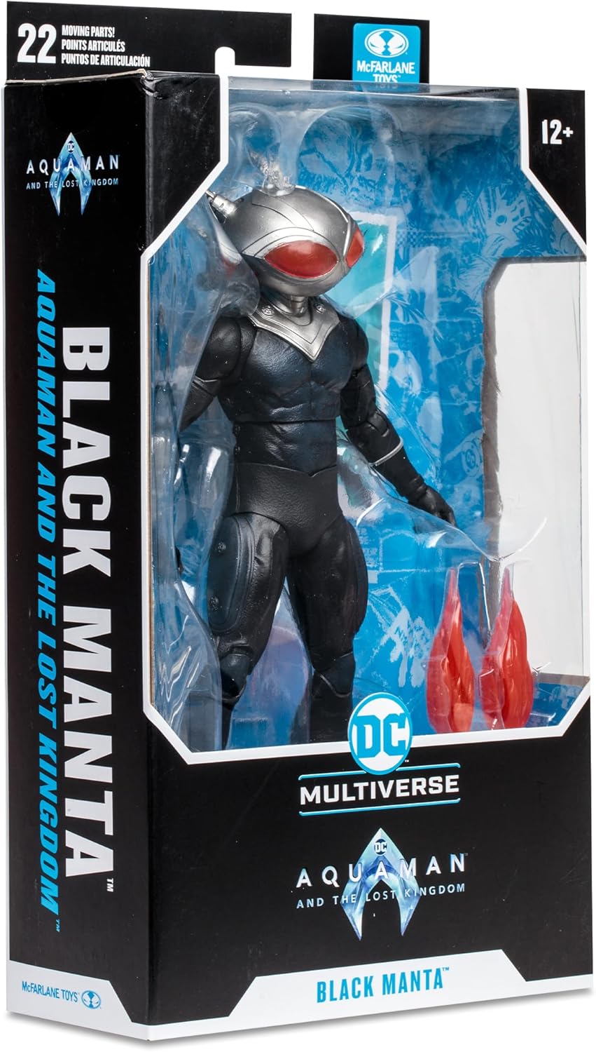 Lansay McFarlane Toys – DC – Aquaman 2 – Black Manta – 18 cm – Sammelfigur und Zubehör – Filmfiguren