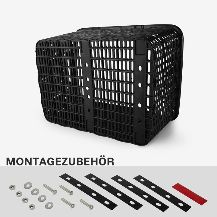 PEUZ 27L Unisex Fahrradkorb hinten Gross zum Transport von Gepäck Stabiles Kunststoffnetz, wetterfes
