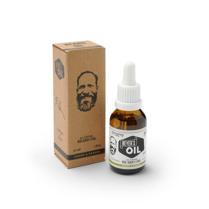 Beyer’s Oil Bartöl Zeder &amp; Sandel 30ml - 100% natürliche Bartpflege - Macht den Bart weich und glatt