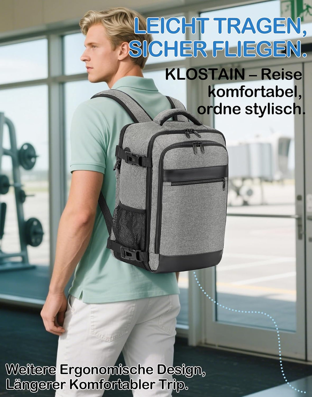 Handgepäck Rucksack 40x30x20 cm Travelite Reiserucksack 24L für Ryanair EasyJet Eurowings Flugreisen