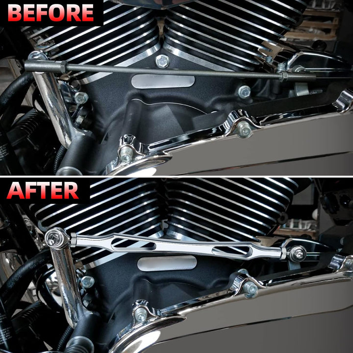 Amazicha Chrom Schaltgestänge kompatibel für Harley Davidson Softail Dyna Touring Road King Electra