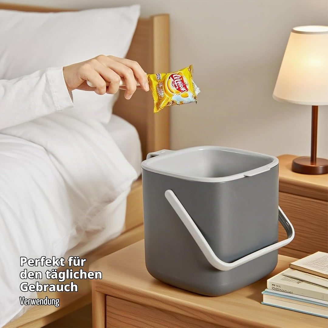 4L Komposteimer Küche mit Deckel &amp; Griff – Geruchsdicht mit Aktivkohlefilter – Spülmaschinenfest Bio