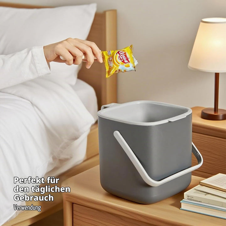 4L Komposteimer Küche mit Deckel &amp; Griff – Geruchsdicht mit Aktivkohlefilter – Spülmaschinenfest Bio