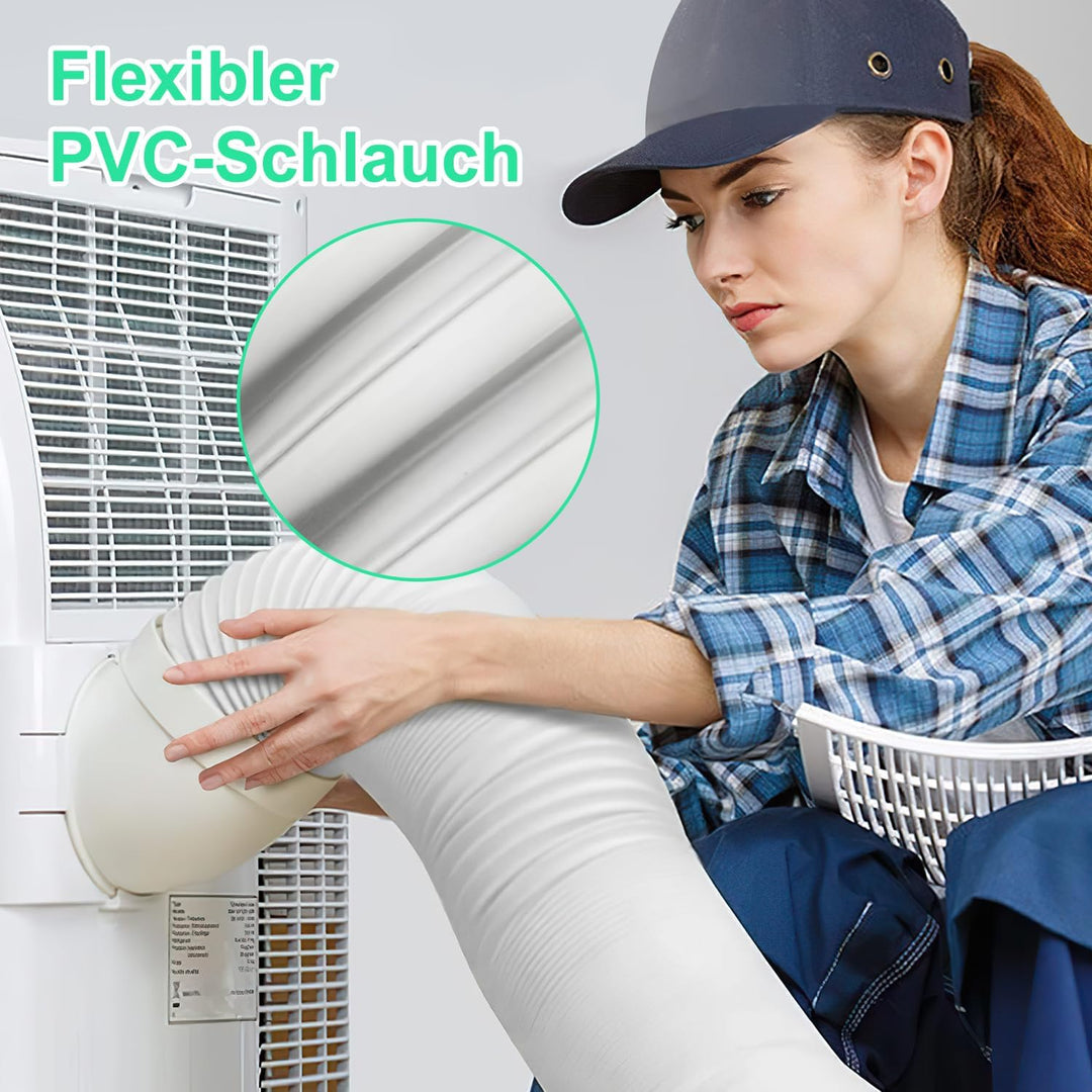 ENUTROF Abluftschlauch 150mm Abluftschläuche Klimagerät Klimaanlagen Klima Weiss-1.5mx150mm, Weiss-1