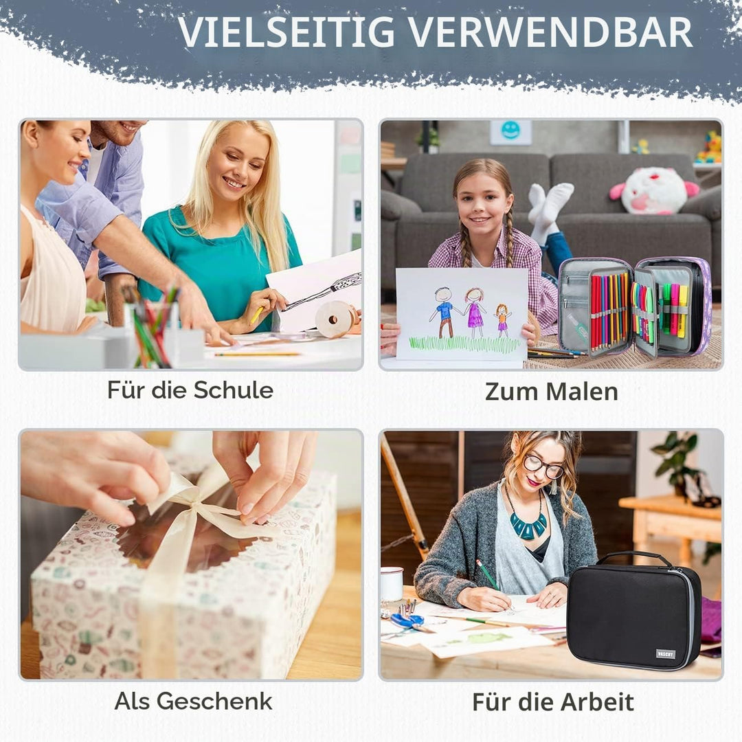 VASCHY Grosse Federmäppchen, Multi Fächer Mäppchen Organizer 72 Stück Etui Schule Federmappe Federta
