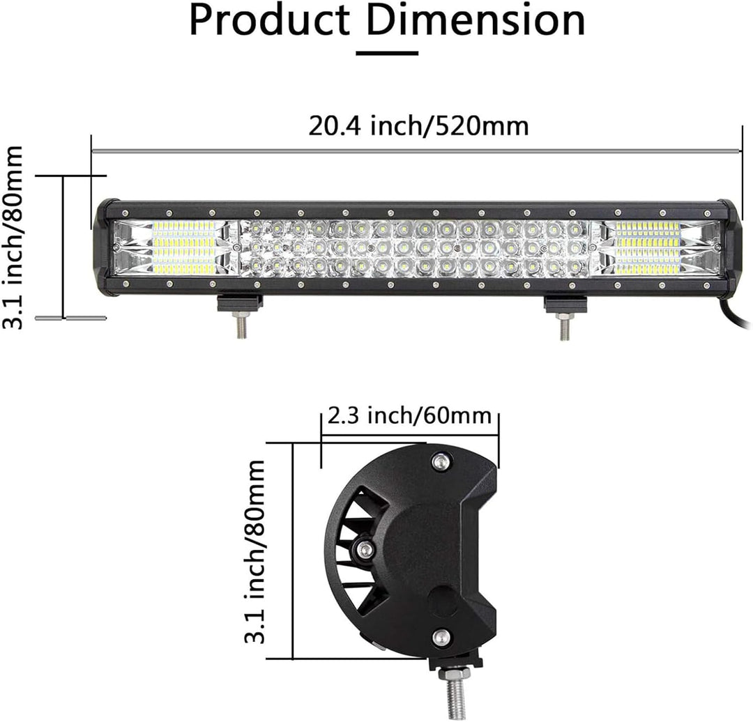 SKYWORLD LED Arbeitsscheinwerfer Bar 52cm 288W Zusatzscheinwerfer 12V 24V IP67 Wasserdicht Flutlicht