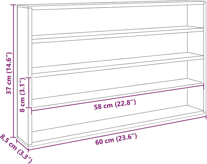 vidaXL Wandregal Vitrine für Sammlerstücke - robuste und schicke Ablage für Dein Zuhause 60 x 8,5 x