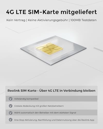 Reolink Go Plus 3G/4G LTE Überwachungskamera mit SIM-Karte 2K 4MP HD, Personen-/Autoerkennung, Akku