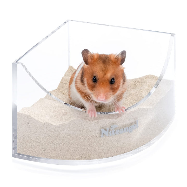 Niteangel Kleintiersandbad-Box - Acryl-Kleintier-Sandbad-Dusche &amp; Sandgruben-Behälter für Hamster, M