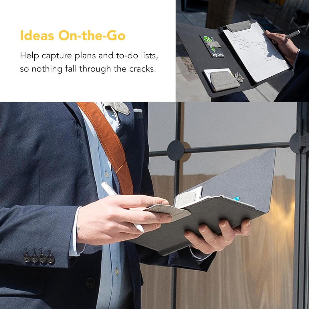 LHiDS Schreibmappe DIN A5 Klemmbrett Mappe, Multifunktionale Magnettafel mit Visitenkarte Halter, St