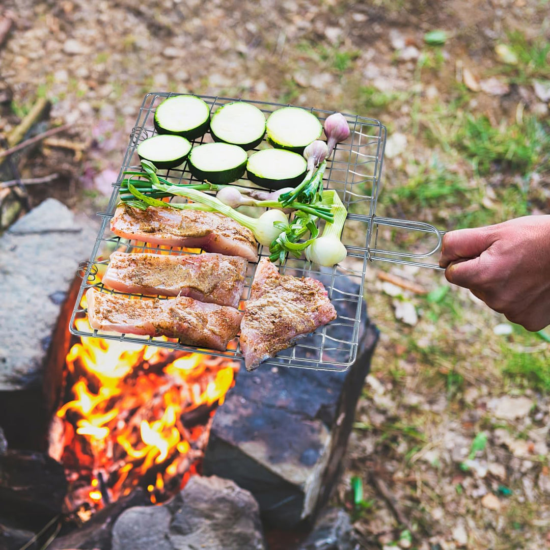 PRETYZOOM Edelstahl Grillzubehör Bbq Fisch Clip Grillnetz Halter 15 Zoll Grillkorb Für Outdoor Grill