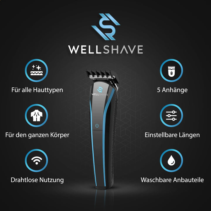5-in-1 Bartschneider Herren Iced™ / Barttrimmer Herren/Haarschneidemaschine für Gesicht, Körper, Sch