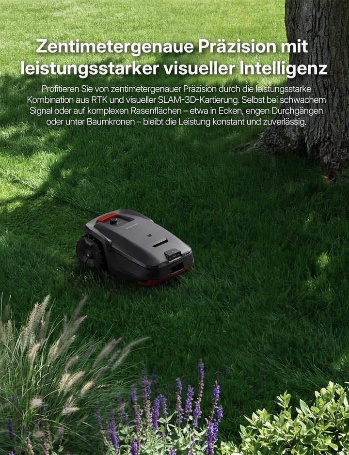 UNICUT H1 Mähroboter – RTK+VSLAM mit KI, Dual Solid State LiDAR Hindernisvermeidung, Kein Signalabbr