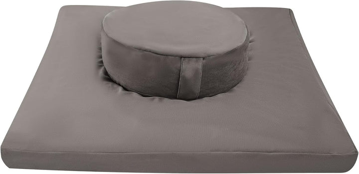 Zabuton Zafu Set, Quadratische Meditationsmatte 80x80x8cm - Hochwertiger Baumwolle, Rund Yogakissen