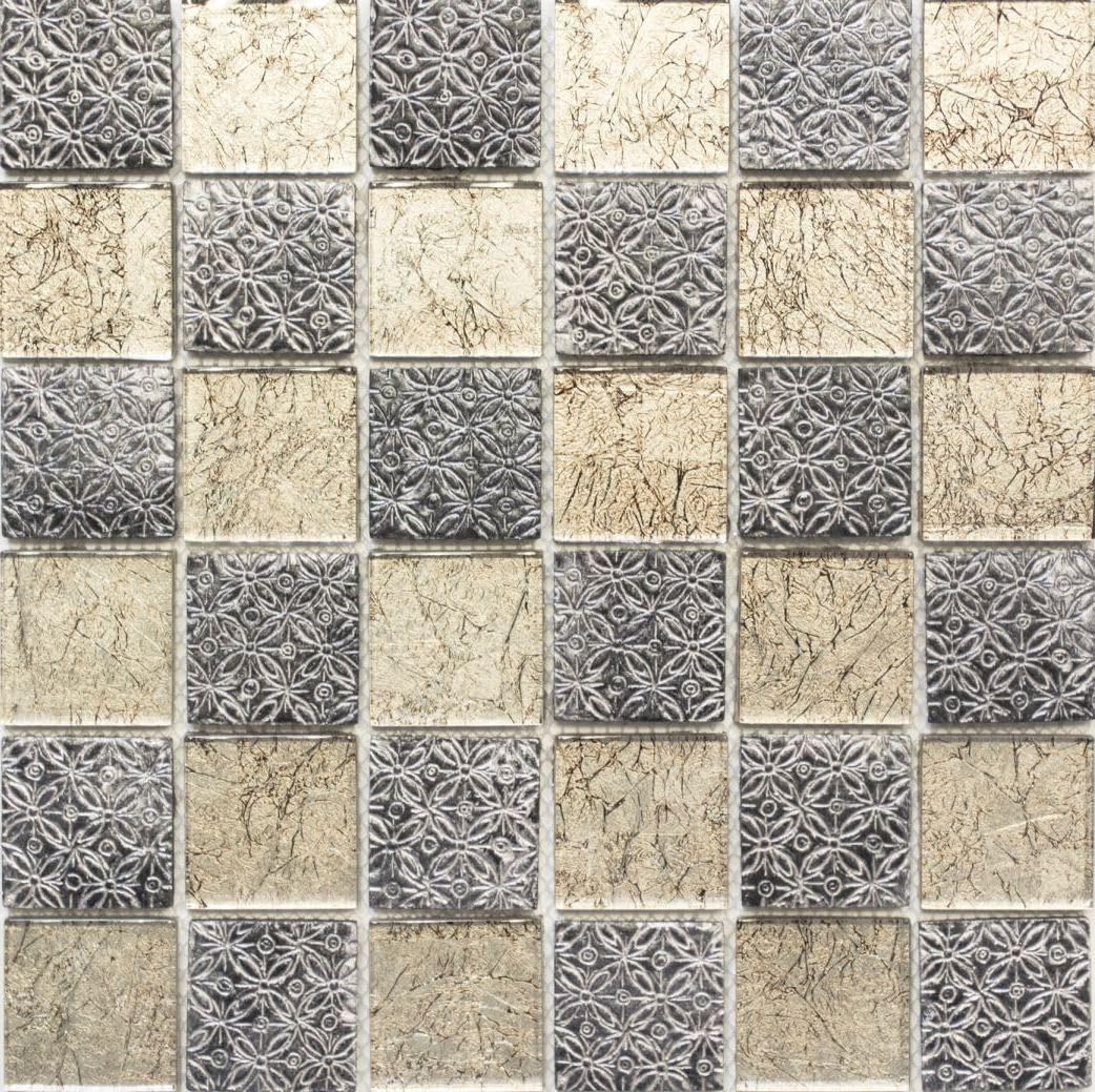Glasmosaik Quadrat Crystal/Resin Optik mix Transluzent Transparent 3D, Mosaikstein Format: 48x48x8 m