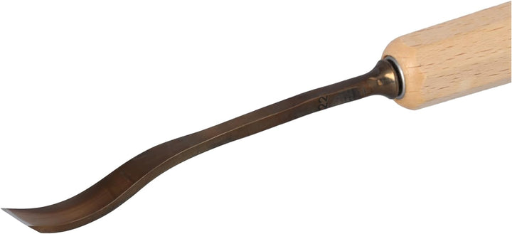 STUBAI Stemmeisen Stechbeitel Serie 52 - Form 22 | Gekröpftes, linksschräges Balleisen 8 mm, mit Hol