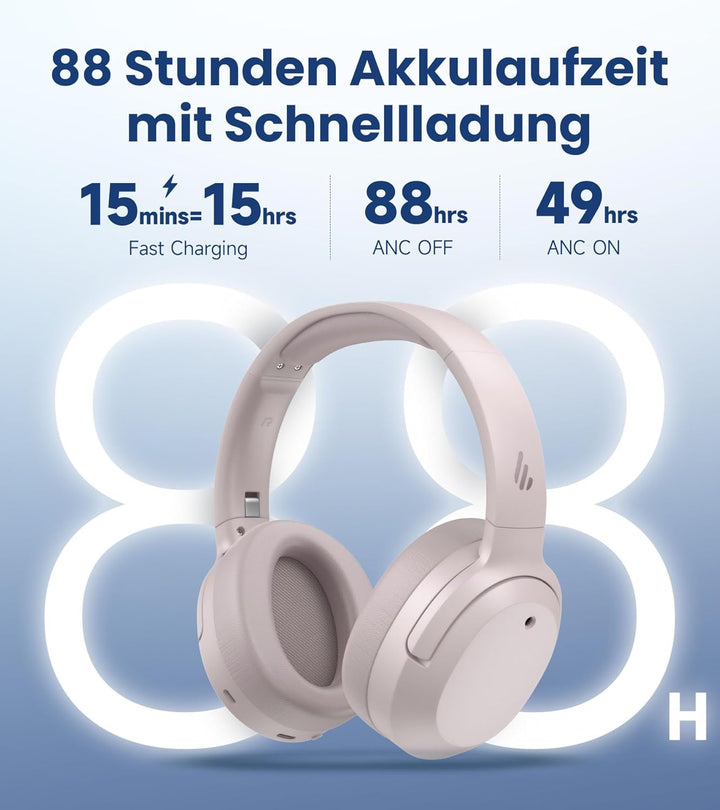 Edifier W820NB Plus Gen 2 Faltbarer Bluetooth V6.1 Over-Ear-Kopfhörer mit -49 dB Geräuschunterdrücku