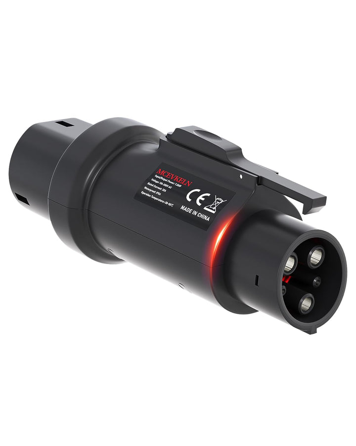 MCEVKELN EV Ladekabel Adapter mit Anti-Diebstahl-Clip| Typ 2 Male auf Typ 1 Female Elektrofahrzeug L