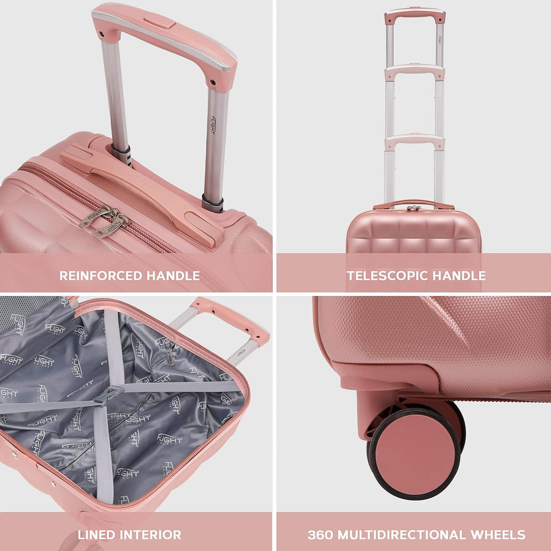 Flight Knight Bubble Suitcase - Ryanair easyJet Jet2 Approved - 8 Wheel Carry Cabin Hardcase 45x36x2
